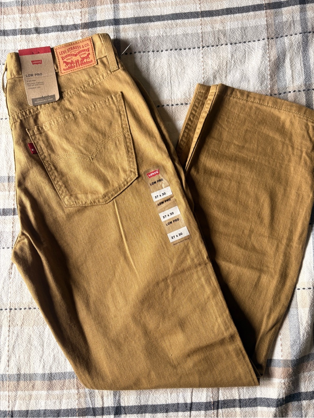 Levis Low Pro Straight Leg Mid Rise Relaxed Hip Thigh Work Pants Jeans 27x30 NWT